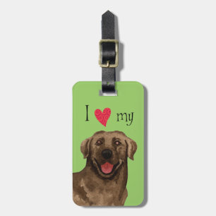 Ik hou van mijn chocolade lab bagagelabel