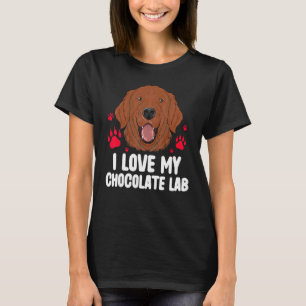 Ik hou van mijn Chocolade Lab Cute Labrador Crew O T-shirt