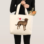 Ik hou van mijn chocolade lab grote tote bag (Voorkant (product))