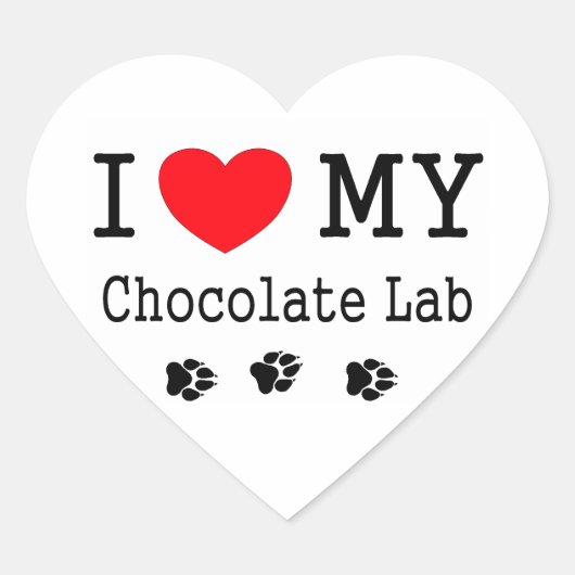 Ik hou van mijn chocolade lab hart sticker (Voorkant)