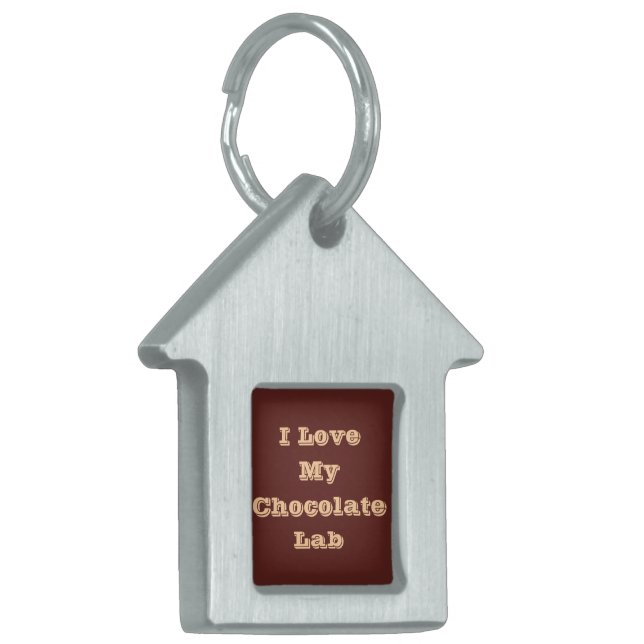 Ik hou van mijn chocolade lab huisdieren naamplaatje (Voorkant Links)