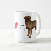 Ik hou van mijn chocolade lab koffiemok (Voorkant rechts)