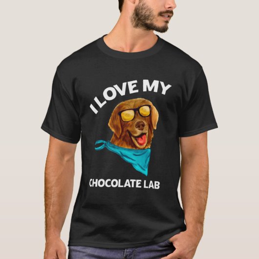 Ik hou van mijn chocolade lab Labrador eigenaar ho T-shirt (Voorkant)