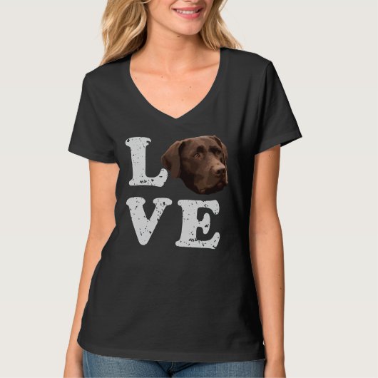 Ik hou van mijn chocolade lab labrador retriever h t-shirt (Voorkant)