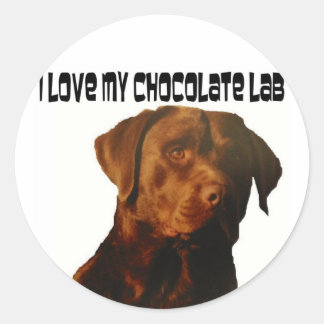 Ik hou van mijn chocolade lab stickers