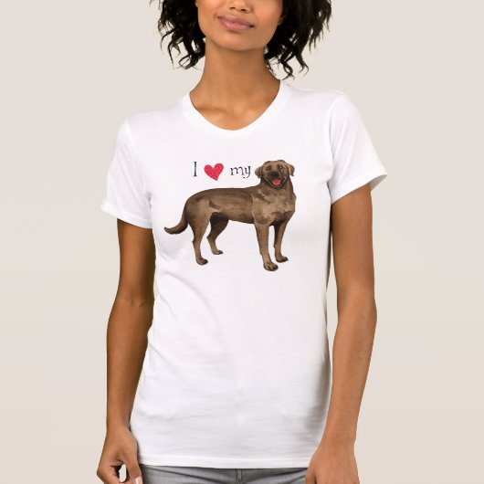 Ik hou van mijn chocolade lab t-shirt (Voorkant)