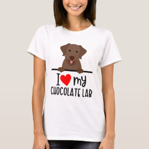 Ik hou van mijn chocolade lab t-shirt