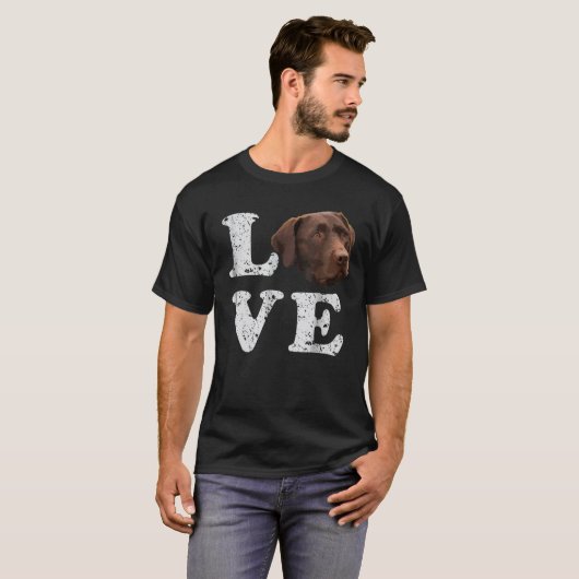 Ik hou van mijn chocolade lab t-shirt (Voorkant volledig)