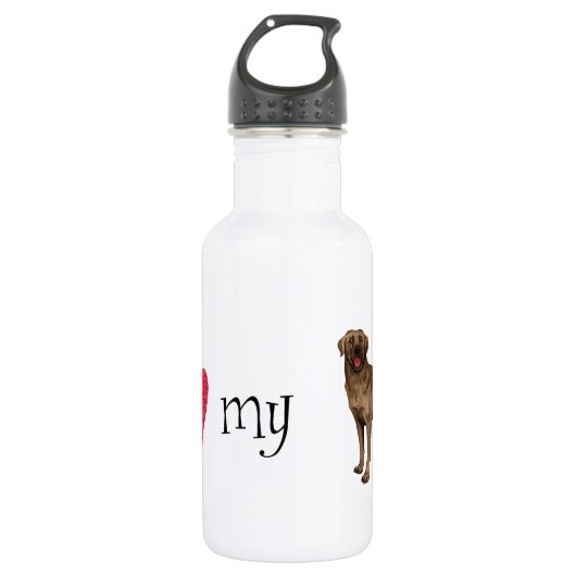 Ik hou van mijn chocolade lab waterfles  (Voorkant)