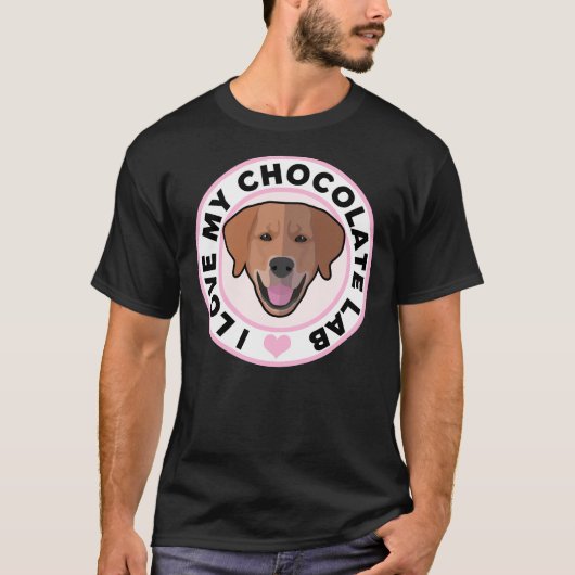 Ik hou van mijn chocolade labrador retriever t-shirt (Voorkant)