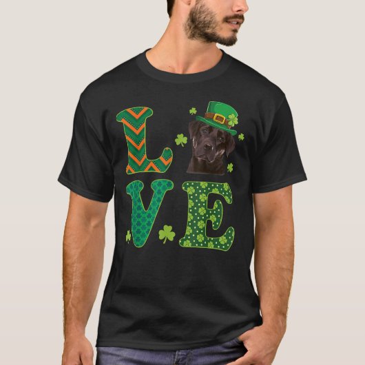 Ik hou van mijn chocolade labrador St Patrick's Da T-shirt (Voorkant)