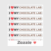 Ik hou van mijn chocolade labrador sticker (Vel)