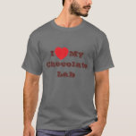 Ik hou van mijn chocoladelab t-shirt<br><div class="desc">Mannen Classic T-Shirt In Donkergrijs Kleur en Tekst In Chocolade Kleur en casual plezier mode statement kleding accessoire bedrukt met aanpasbare sjabloon tekst zin I ❤️ My Chocolate Lab op Petten, Shirten en Pet Products van TheFabricSeal print on demand shop op Zazzle.com #ZazzleMade https://www.zazzle.com/store/thefabricseal Comfortabel, casual en los pasvorm, onze...</div>