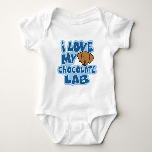Ik hou van mijn Chocolate Lab Baby Creeper Romper (Voorkant)