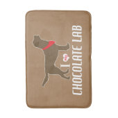 Ik hou van mijn Chocolate Lab Badkamer Badmat (Voorkant Verticaal)