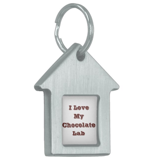 Ik hou van mijn Chocolate Lab Huisdieren Naamplaatje (Voorkant Links)
