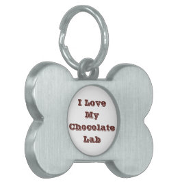 Ik hou van mijn Chocolate Lab Huisdieren Naamplaatje