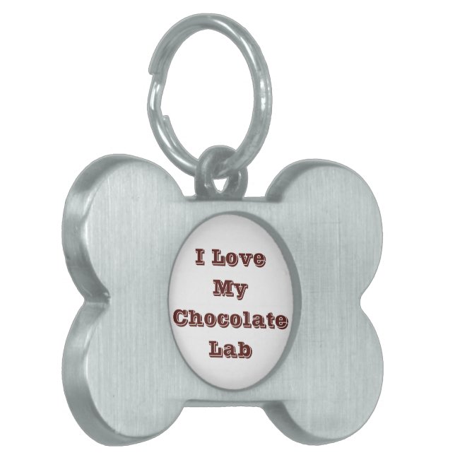 Ik hou van mijn Chocolate Lab Huisdieren Naamplaatje (Voorkant Links)