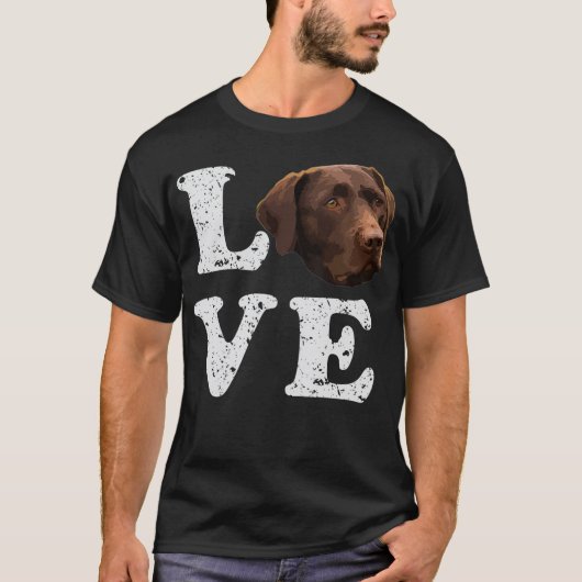 Ik hou van mijn Chocolate Lab Labrador Retriever D T-shirt (Voorkant)