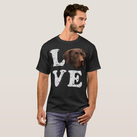 Ik hou van mijn Chocolate Lab Labrador Retriever D T-shirt (Voorkant volledig)