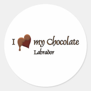 Ik hou van mijn Chocolate Labrador Ronde Sticker