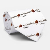 Ik hou van mijn Chocolate Labrador Stropdas (Opgerold)