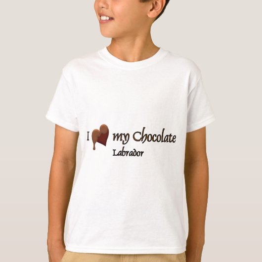 Ik hou van mijn Chocolate Labrador T-shirt (Voorkant)