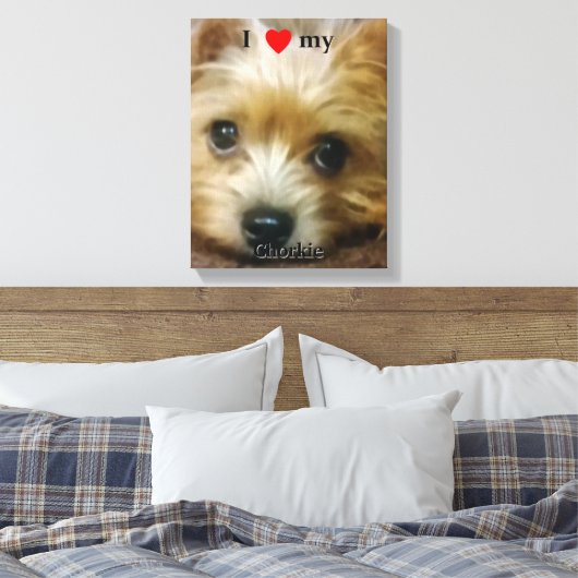 Ik hou van mijn Chorkie Canvas Afdruk (Insitu (Slaapkamer))
