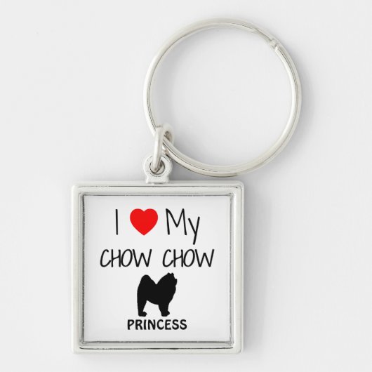Ik hou van mijn Chow Chow Dog Sleutelhanger (Voorkant)