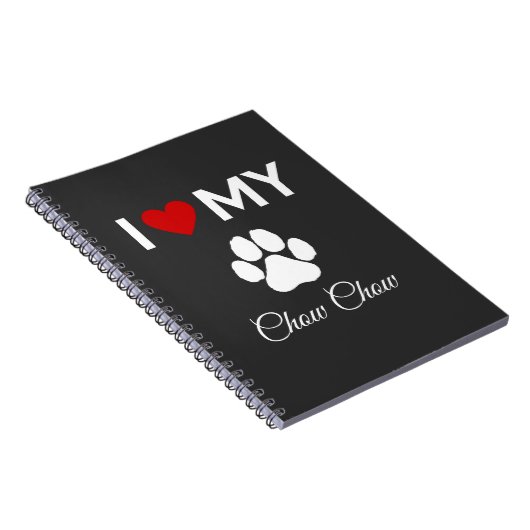 Ik hou van mijn Chow Chow hond aangepaste tekst Notitieboek (Rechterzijde)