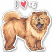Ik hou van mijn Chow Chow Vinyl Sticker (Voorkant)