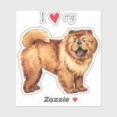 Ik hou van mijn Chow Chow Vinyl Sticker (Vel)