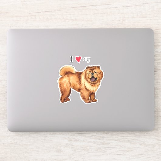 Ik hou van mijn Chow Chow Vinyl Sticker (Computer)