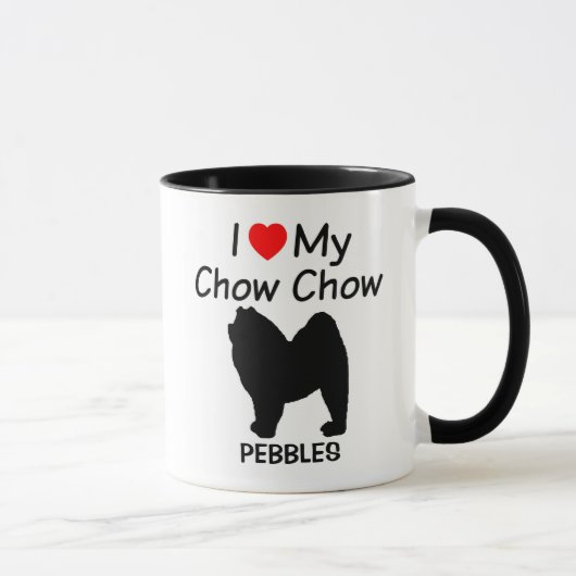 Ik hou van mijn Chow Dog Mok (Rechts)