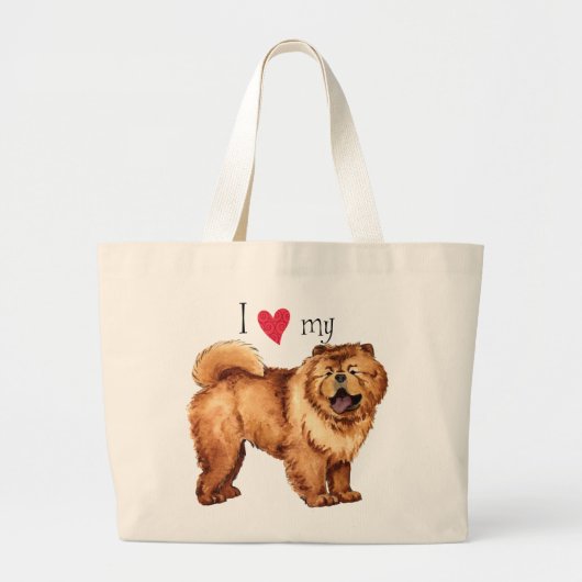 Ik hou van mijn Chow Grote Tote Bag (Voorkant)