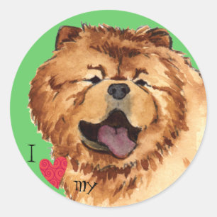 Ik hou van mijn Chow Ronde Sticker