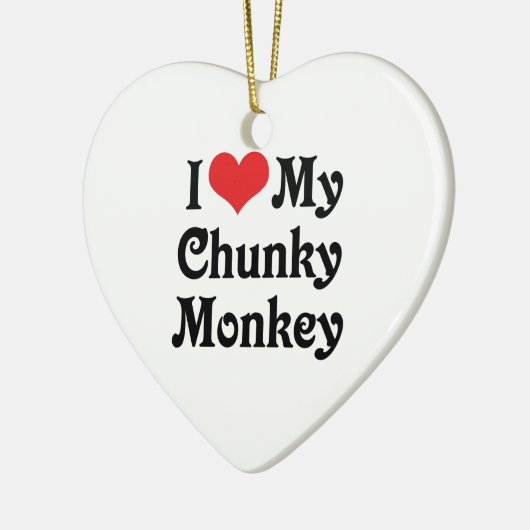 Ik hou van mijn Chunky Monkey Keramisch Ornament (Links)