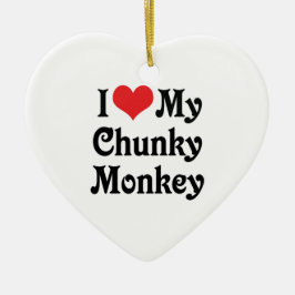 Ik hou van mijn Chunky Monkey Keramisch Ornament
