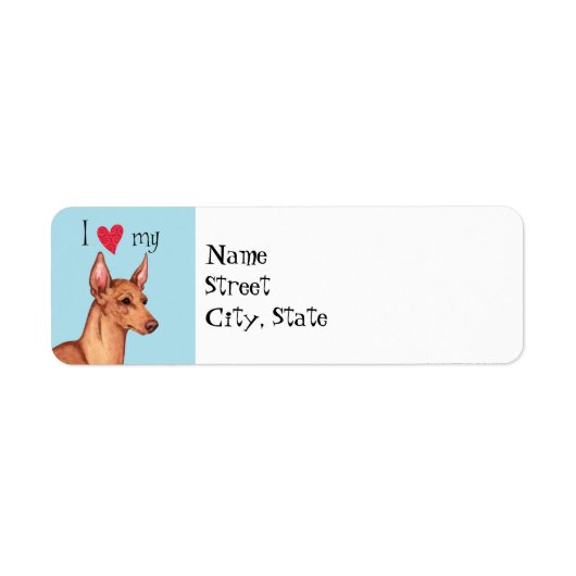 Ik hou van mijn Cirneco dell'Etna Etiket (Voorkant)