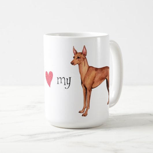 Ik hou van mijn Cirneco dell'Etna Koffiemok (Voorkant rechts)