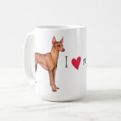 Ik hou van mijn Cirneco dell'Etna Koffiemok (Voorkant links)