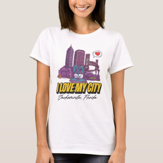 Ik hou van mijn City T-shirt (licht) (Voorkant)