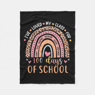 Ik hou van mijn CL voor 100 dagen school regenboog Fleece Deken