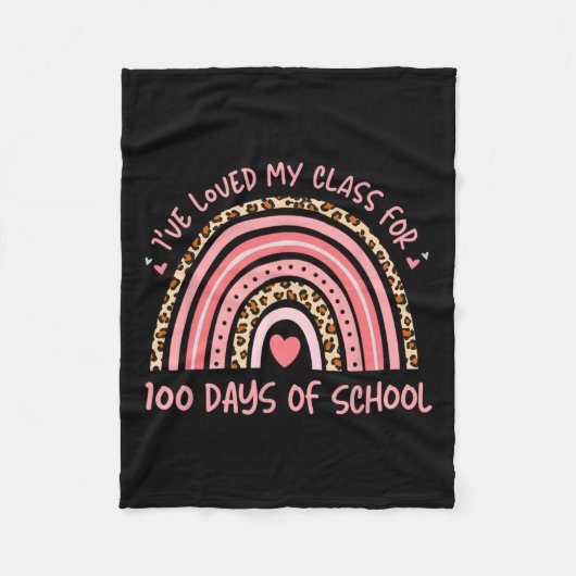 Ik hou van mijn CL voor 100 dagen school regenboog Fleece Deken (Voorkant)