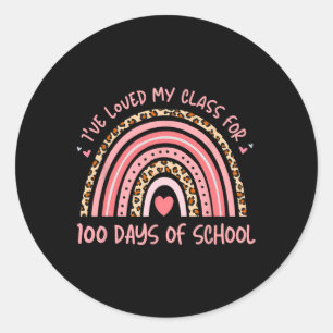 Ik hou van mijn CL voor 100 dagen school regenboog Ronde Sticker