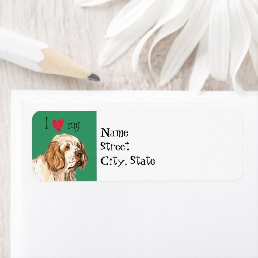 Ik hou van mijn Clumber Spaniel Etiket (Insitu)