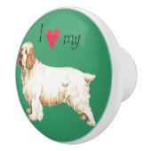 Ik hou van mijn Clumber Spaniel Keramische Knop (Rechts)