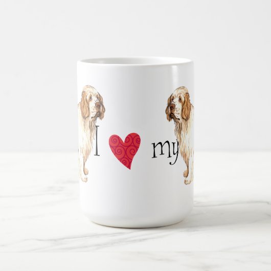 Ik hou van mijn Clumber Spaniel Koffiemok (Center)