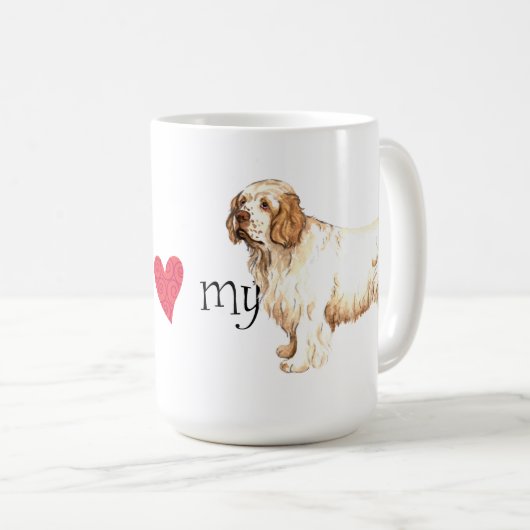 Ik hou van mijn Clumber Spaniel Koffiemok (Voorkant rechts)