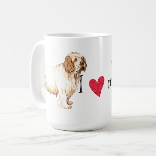 Ik hou van mijn Clumber Spaniel Koffiemok (Voorkant links)